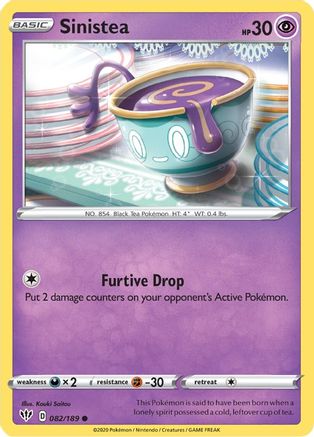 Sinistea 082/189 - Reverse Holofoil Darkness Ablaze