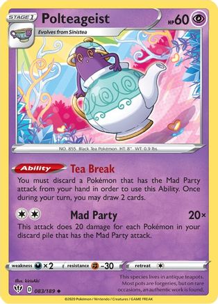 Polteageist 083/189 - Reverse Holofoil Darkness Ablaze