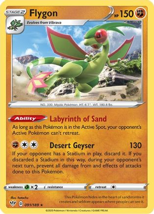 Flygon 091/189 - Reverse Holofoil Darkness Ablaze