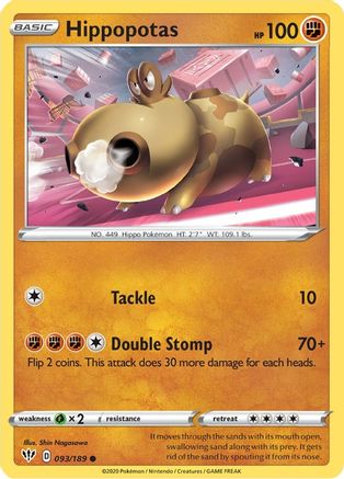 Hippopotas 093/189 - Reverse Holofoil Darkness Ablaze
