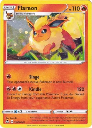 Flareon SWSH041  - Holofoil SWSH Sword & Shield Promo Cards