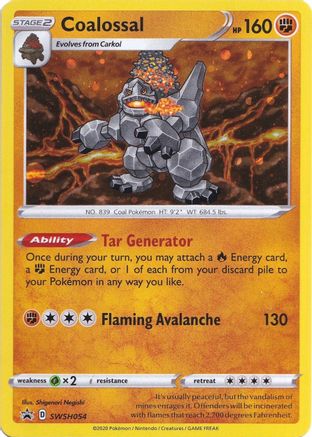 Coalossal SWSH054/054  - Holofoil SWSH Sword & Shield Promo Cards
