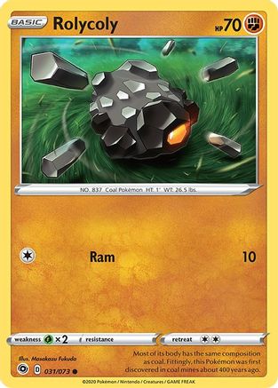 Rolycoly 031/73  - Reverse Holofoil Champions Path