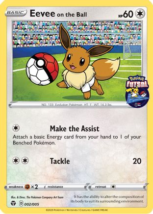 Eevee on the Ball (Pokemon Futsal) 002/005  Miscellaneous Cards & Products