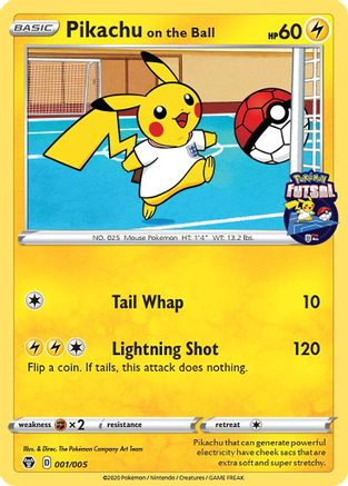 Pikachu on the Ball (Pokemon Futsal) 001/005  Miscellaneous Cards & Products