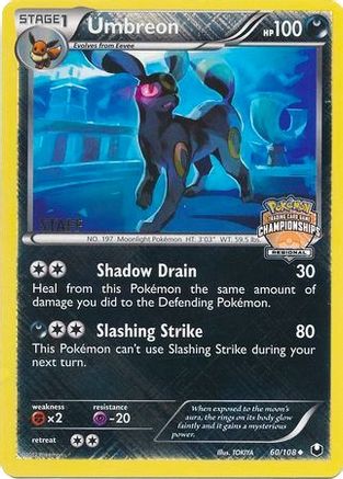 Umbreon (Regional Championships) [Staff] 060/108  - Reverse Holofoil League & Championship Cards