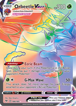 Orbeetle VMAX (Secret) 186/185 - Holofoil Vivid Voltage