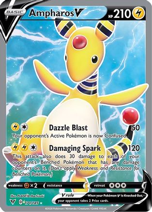 Ampharos V (Full Art) 171/185 - Holofoil Vivid Voltage