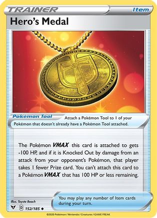 Hero's Medal 152/185 - Reverse Holofoil Vivid Voltage