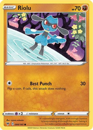 Riolu 090/185 - Reverse Holofoil Vivid Voltage
