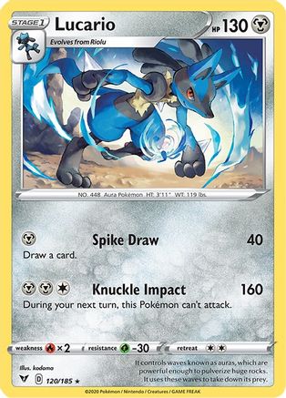 Lucario 120/185 - Reverse Holofoil Vivid Voltage