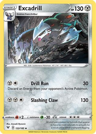Excadrill 122/185 - Reverse Holofoil Vivid Voltage