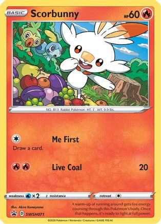 Scorbunny SWSH071  - Holofoil SWSH Sword & Shield Promo Cards