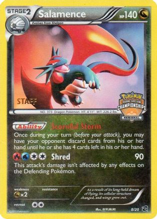 Salamence (Regional Championships) [Staff] 008/20  - Reverse Holofoil League & Championship Cards