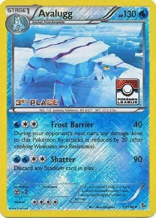 Avalugg (Pokemon League) [3rd Place] 031/106  - Reverse Holofoil League & Championship Cards