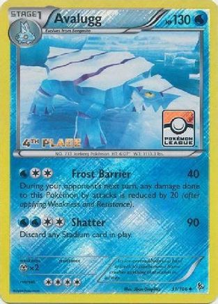 Avalugg (Pokemon League) [4th Place] 031/106  - Reverse Holofoil League & Championship Cards