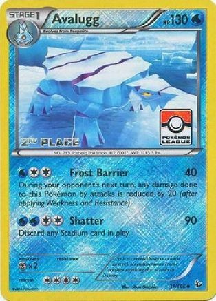 Avalugg (Pokemon League) [2nd Place] 031/106  - Reverse Holofoil League & Championship Cards