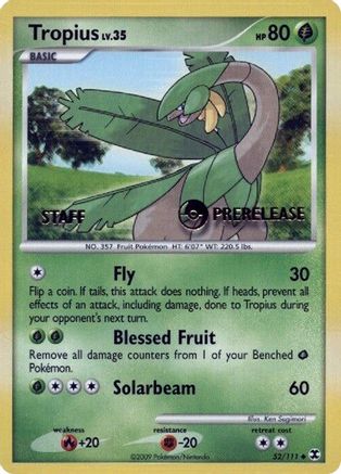 Tropius (Prerelease) [Staff] 052/111  Nintendo Promos