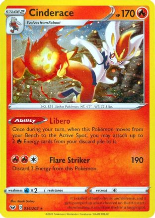 Cinderace (Cosmos Holo) 034/202  - Holofoil Miscellaneous Cards & Products