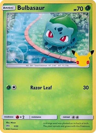 Bulbasaur 001/25  - Holofoil McDonalds 25th Anniversary Promos