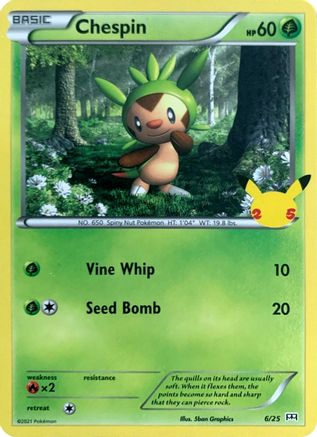 Chespin 006/25  McDonalds 25th Anniversary Promos