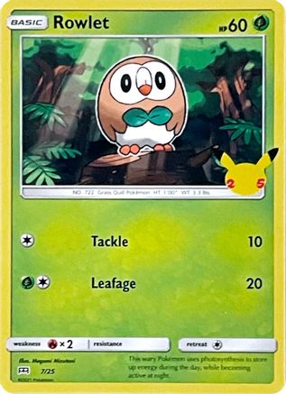 Rowlet 007/25  McDonalds 25th Anniversary Promos