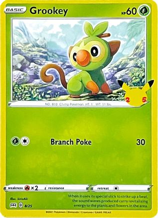 Grookey 008/25  - Holofoil McDonalds 25th Anniversary Promos