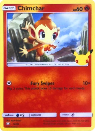 Chimchar 012/25  McDonalds 25th Anniversary Promos