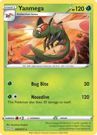 Yanmega 002/072  - Reverse Holofoil Shining Fates