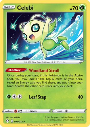 Celebi 003/072  - Reverse Holofoil Shining Fates