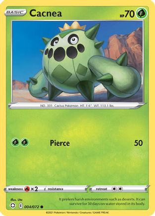 Cacnea 004/072  - Reverse Holofoil Shining Fates