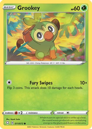 Grookey 011/072  - Reverse Holofoil Shining Fates
