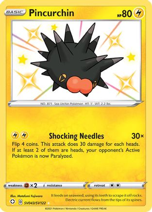 Pincurchin SV043/SV122  - Holofoil Shining Fates Shiny Vault