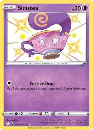Sinistea SV052/SV122  - Holofoil Shining Fates Shiny Vault