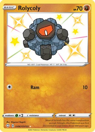 Rolycoly SV067/SV122  - Holofoil Shining Fates Shiny Vault