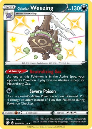 Galarian Weezing SV077/SV122  - Holofoil Shining Fates Shiny Vault