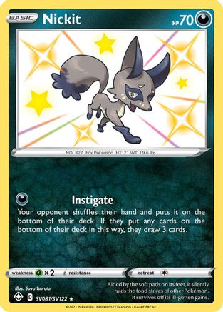 Nickit SV081/SV122  - Holofoil Shining Fates Shiny Vault
