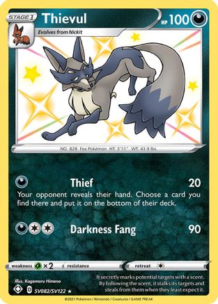 Thievul SV082/SV122  - Holofoil Shining Fates Shiny Vault