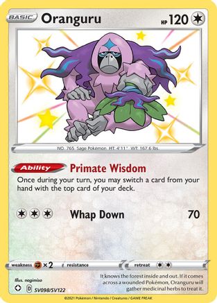 Oranguru SV098/SV122  - Holofoil Shining Fates Shiny Vault