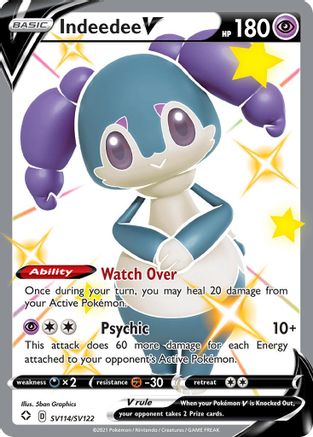 Indeedee V SV114/SV122  - Holofoil Shining Fates Shiny Vault