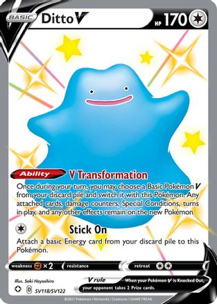 Ditto V SV118/SV122  - Holofoil Shining Fates Shiny Vault
