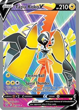 Tapu Koko V (Full Art) 147/163 - Holofoil Battle Styles