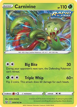 Carnivine 009/163 - Reverse Holofoil Battle Styles