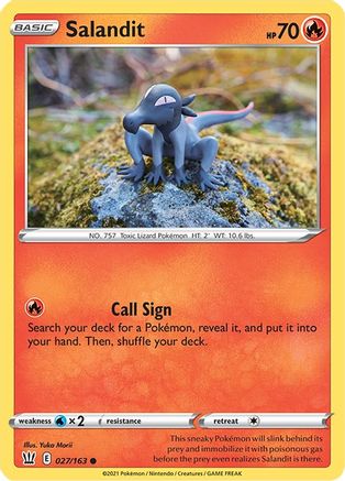 Salandit 027/163 - Reverse Holofoil Battle Styles