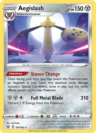Aegislash (107) (107) 107/163  - Reverse Holofoil SWSH05 Battle Styles