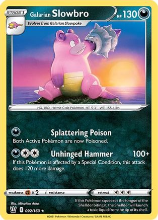 Galarian Slowbro 092/163 - Reverse Holofoil Battle Styles