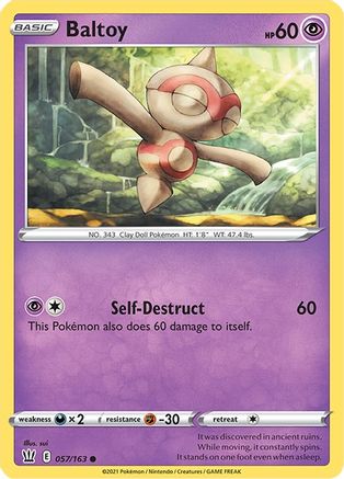 Baltoy 057/163 - Reverse Holofoil Battle Styles