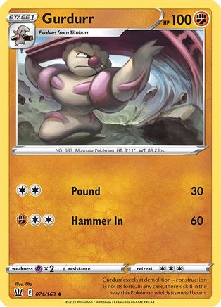 Gurdurr 074/163 - Reverse Holofoil Battle Styles