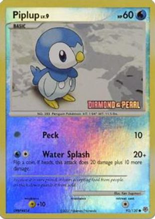Piplup 093/130  - Reverse Holofoil Burger King Promos