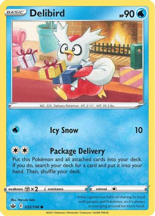 Delibird 032/198 - Reverse Holofoil Chilling Reign
